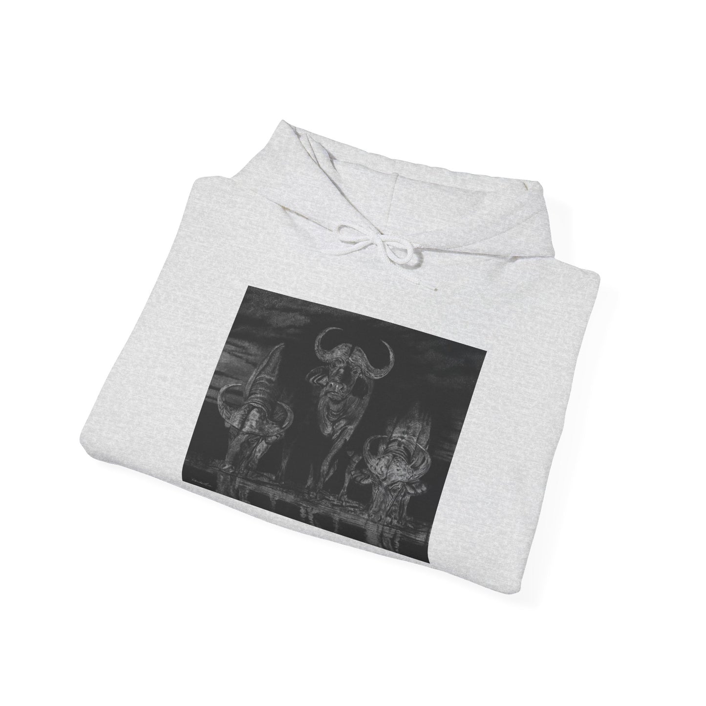 The Waterhole, Cape Buffalo theme Unisex Hooded Sweatshirt