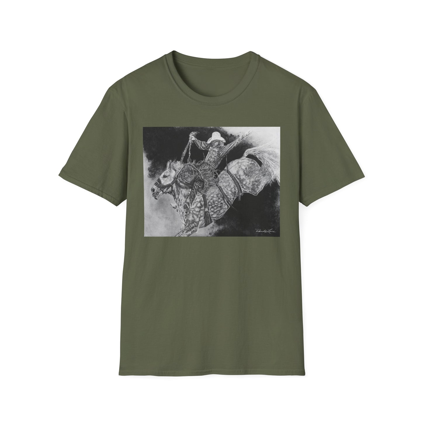 Big Grey, Rodeo Bareback Bronc Painting T-Shirt