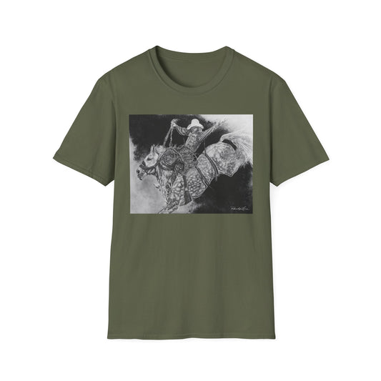 Big Grey, Rodeo Bareback Bronc Painting T-Shirt
