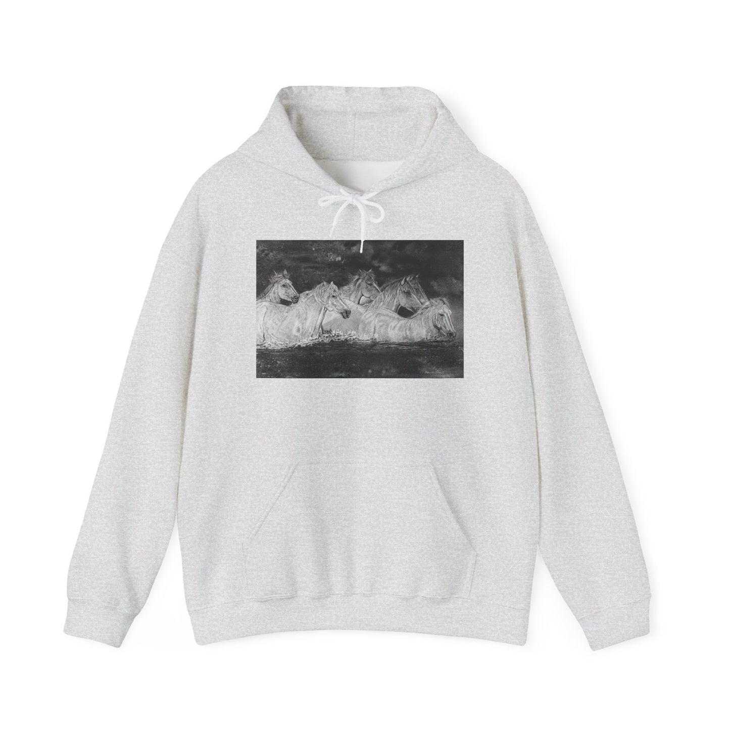 Night Swim, Horse Unisex Hooded Sweatshirt