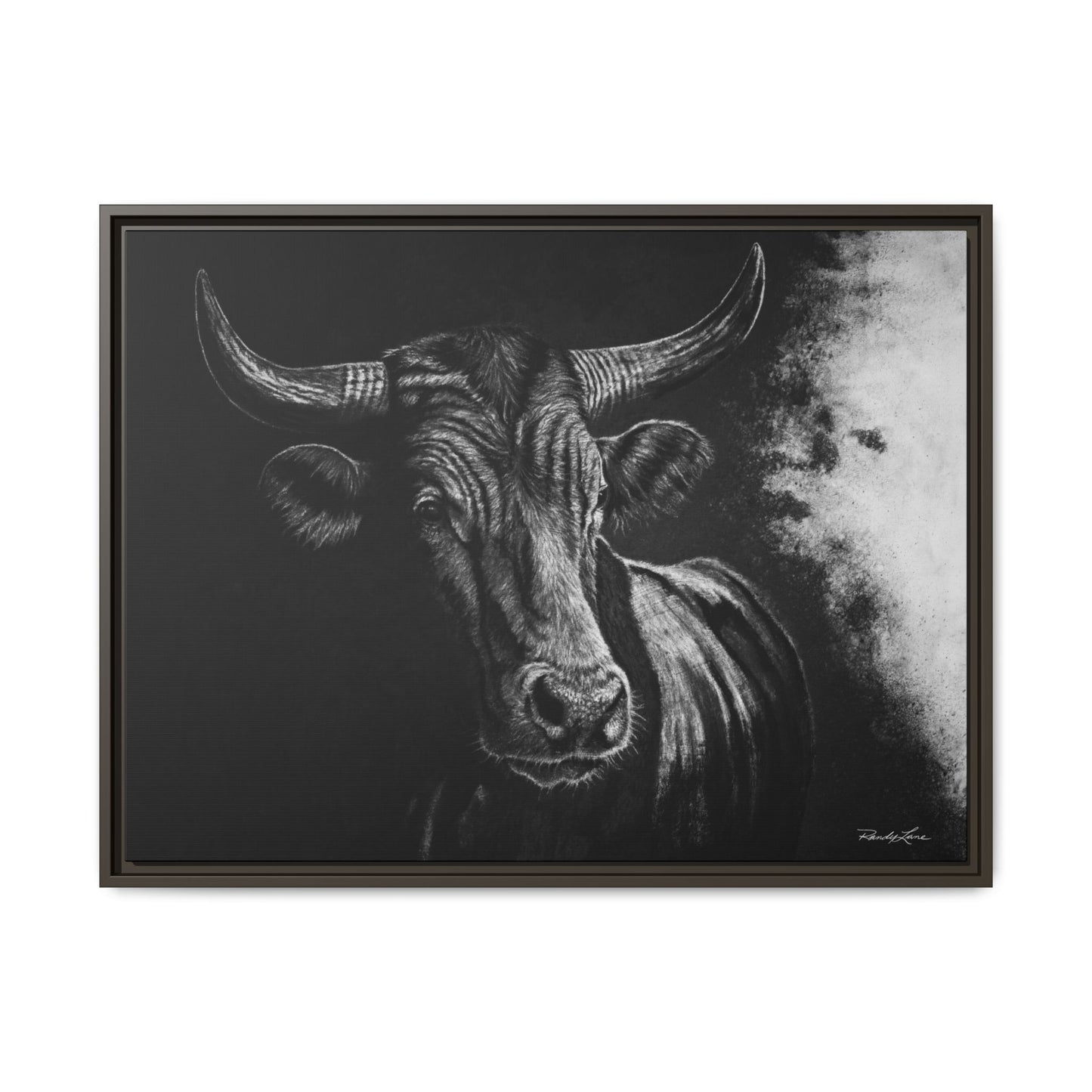 Stonebreaker. Bucking Bull Framed Stretch Matte Canvas Print