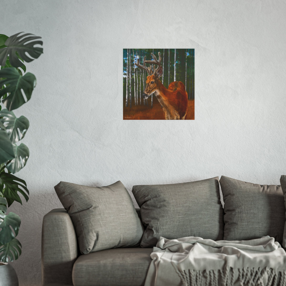 Velvet Crush, Deer in Aspen Forest Fine Art Print —  Satin/Matte