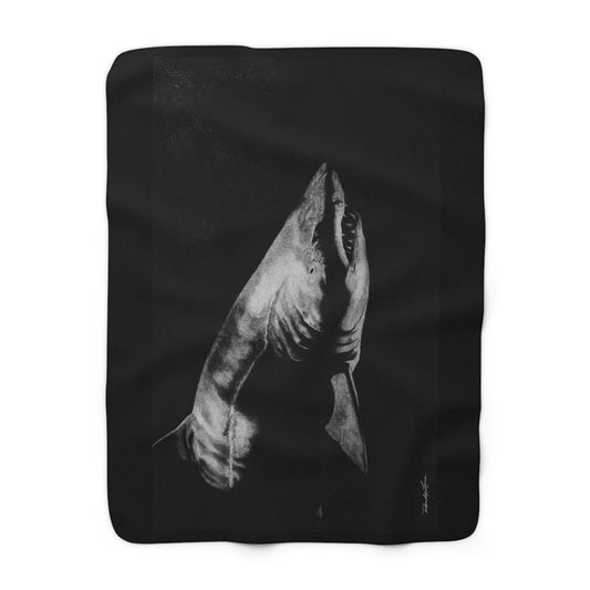 Below, Shark Sherpa Fleece Blanket