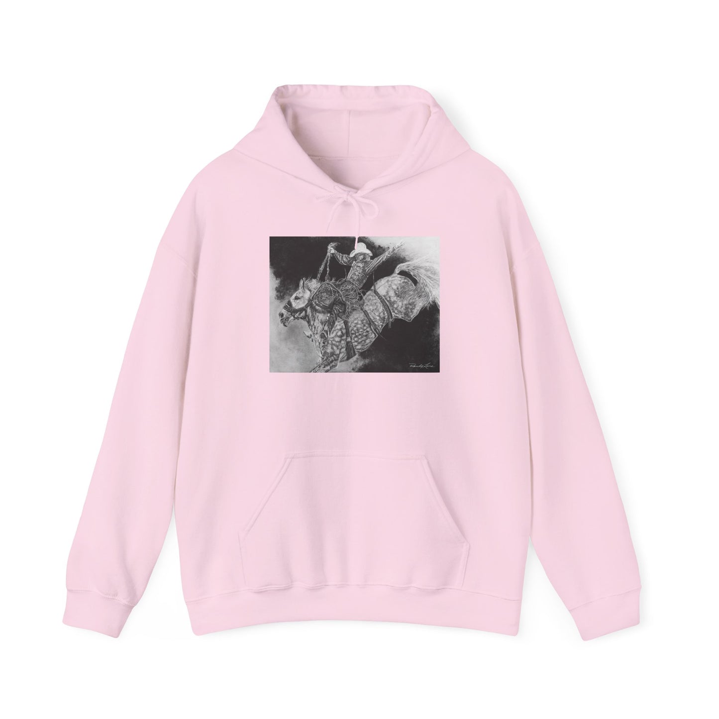 Big Grey, Rodeo Bareback Bronc Painting Hoodie Sweatshirt
