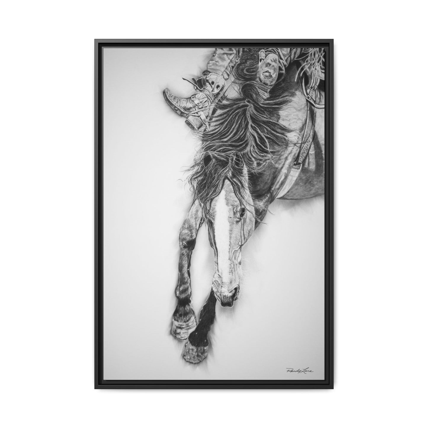 Crazy 8. Framed Stretched Matte Canvas Rodeo Art Print