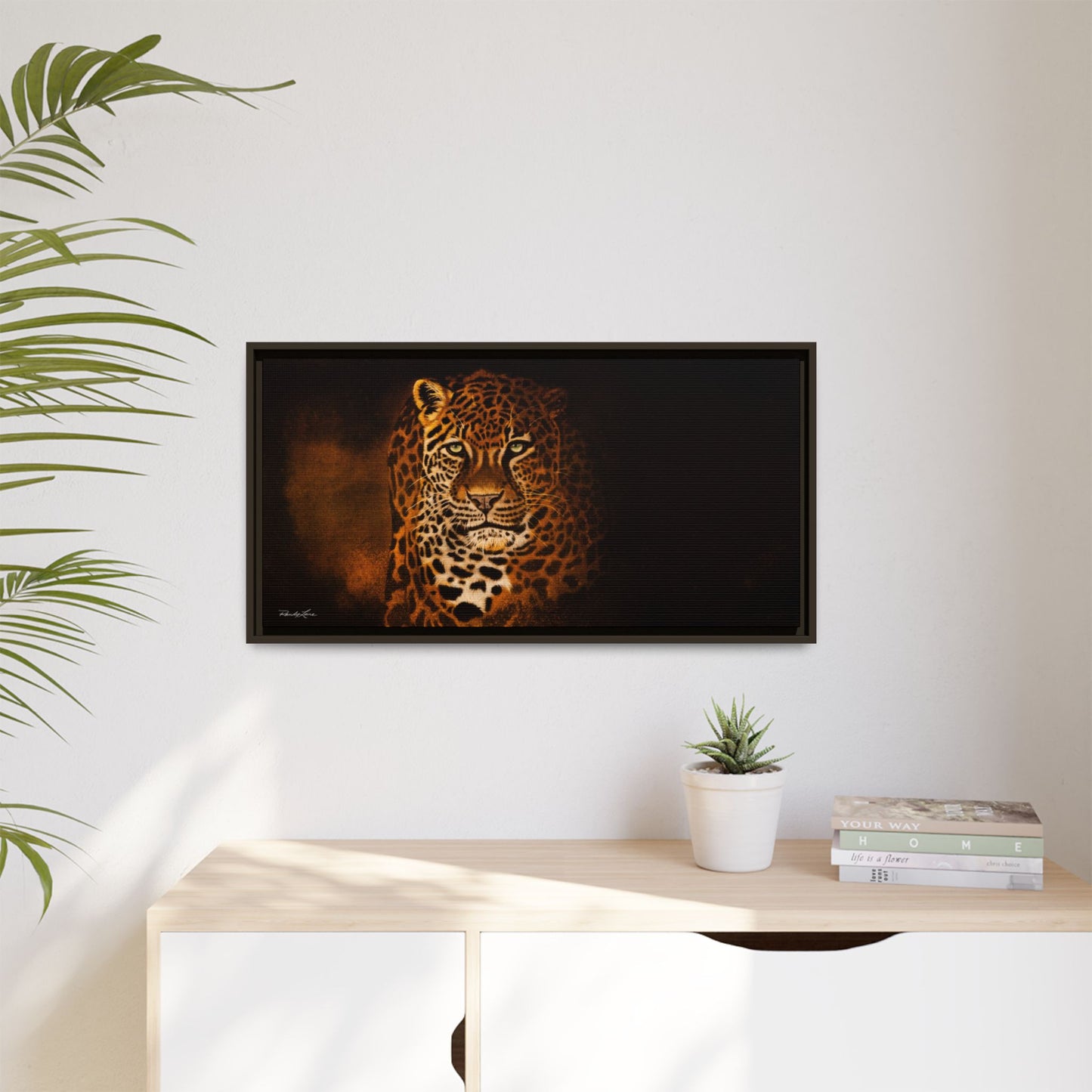 Shadow Hunter, Leopard Framed Canvas Art