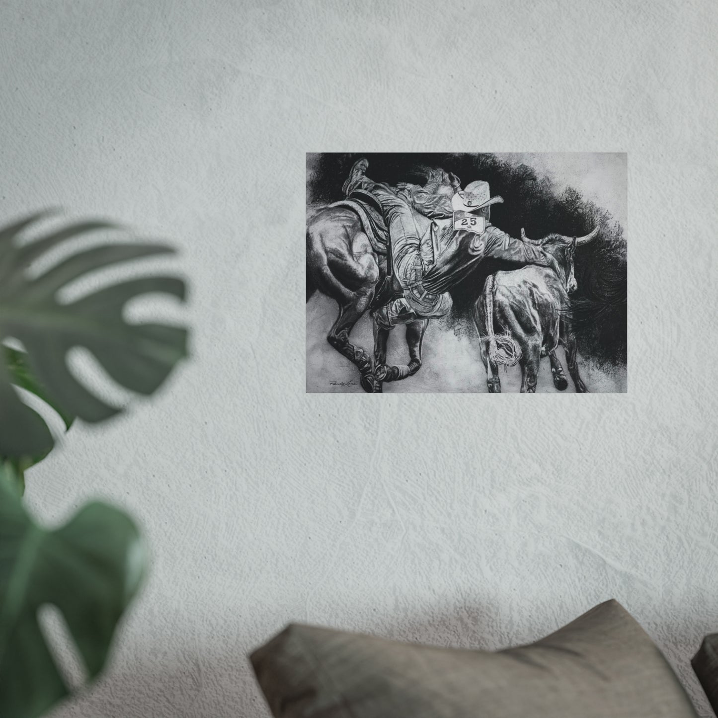 Contact. Cowboy Bulldogger Rodeo Fine Art Print