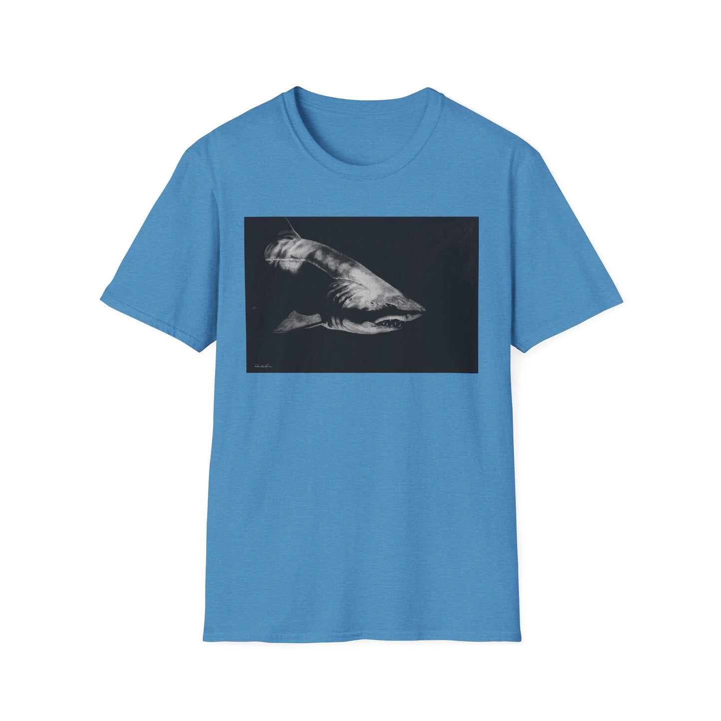 Below, Shark theme Unisex Soft T-Shirt