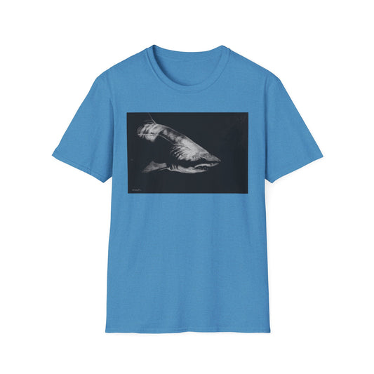 Below, Shark theme Unisex Soft T-Shirt