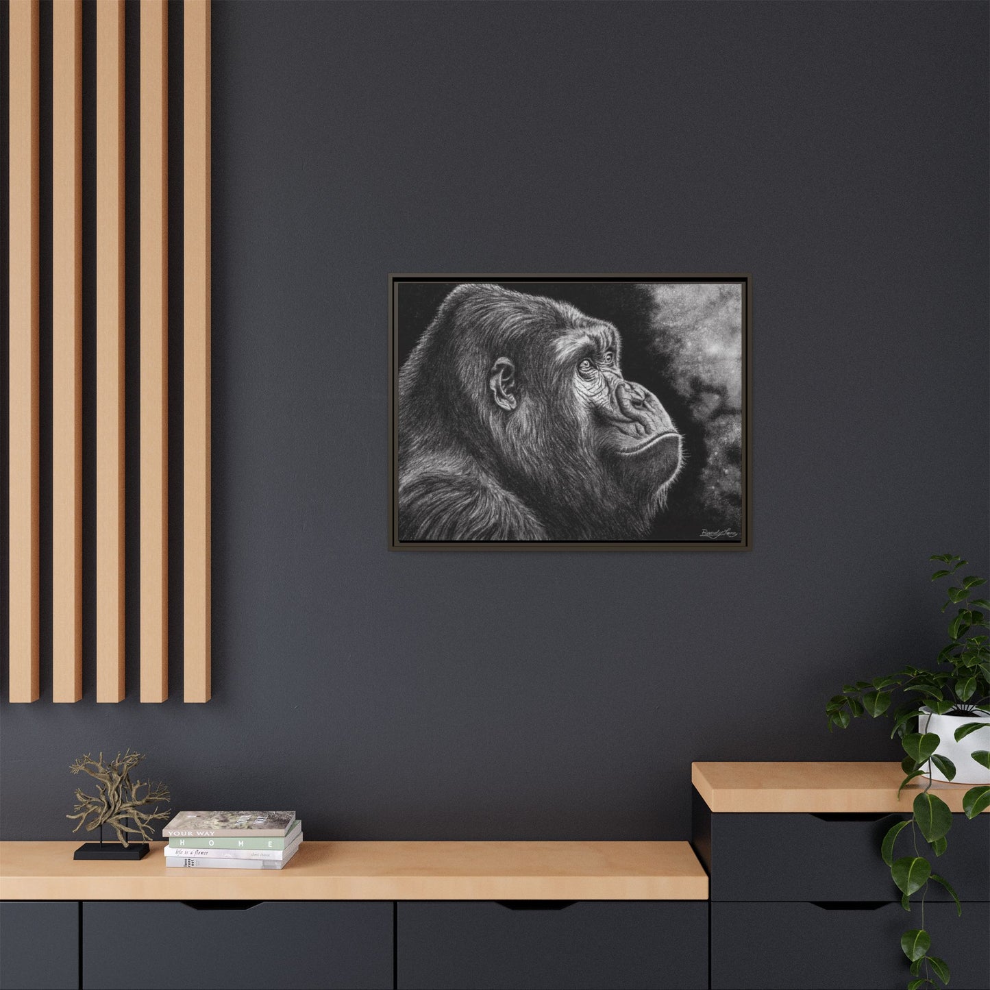 Gorilla, Framed Art Canvas Wall Decor