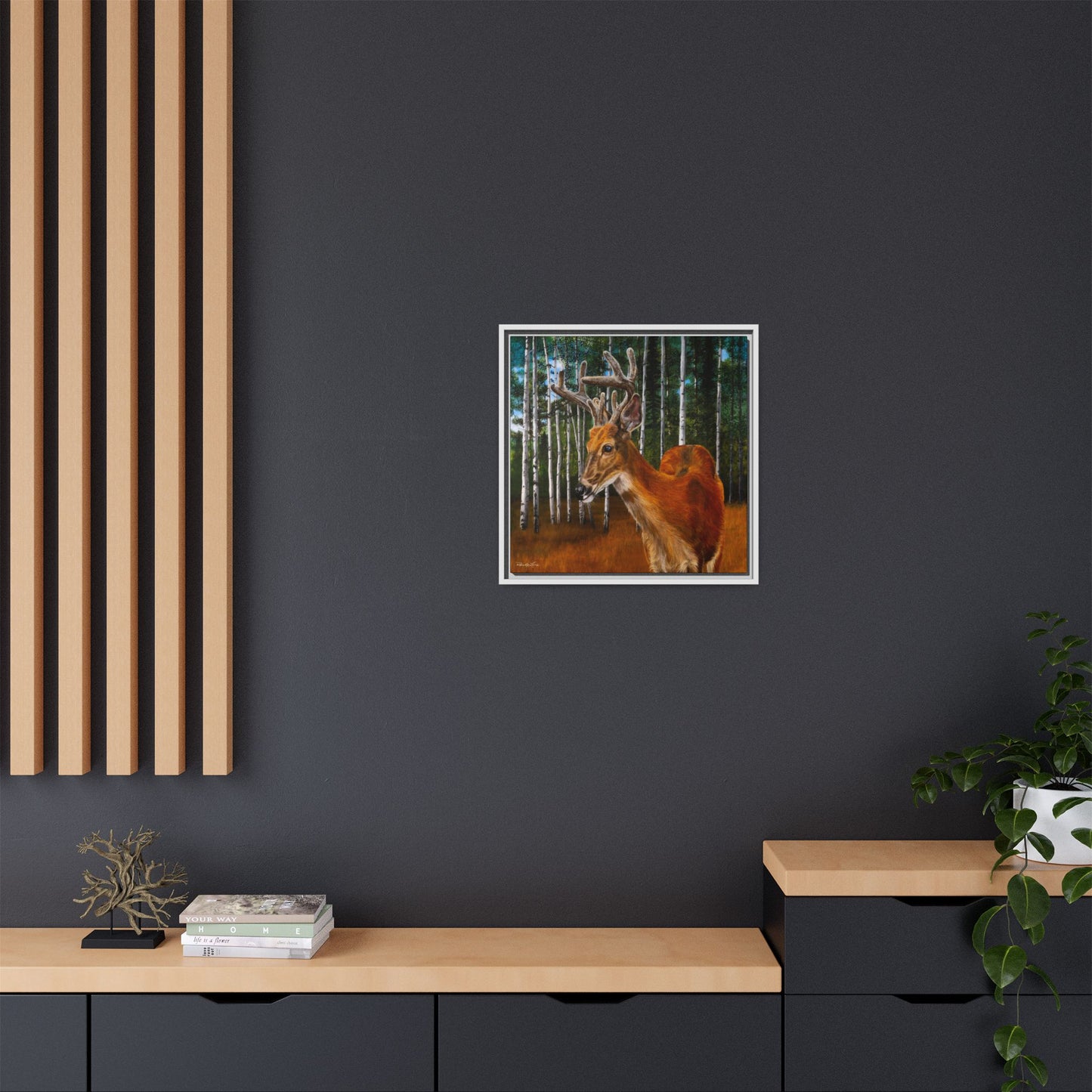 Velvet Crush, Framed Deer Canvas Art