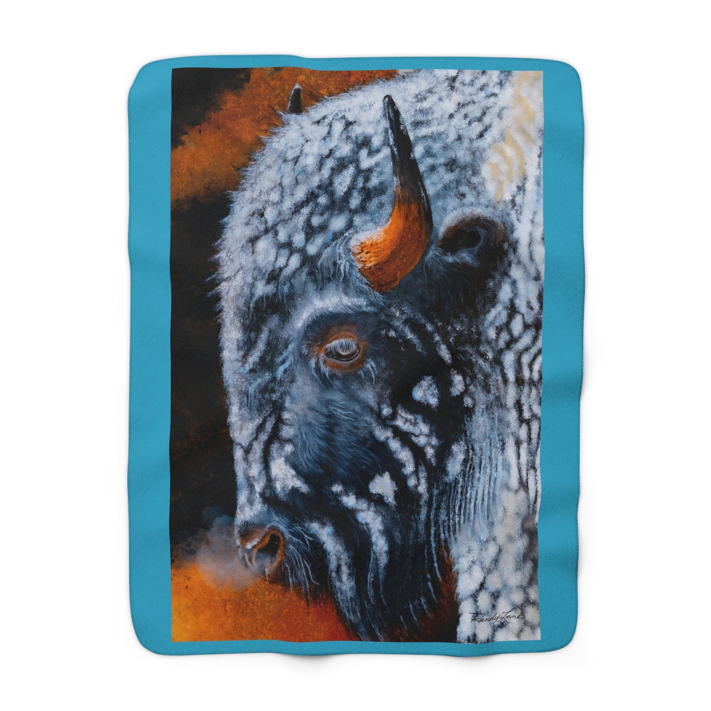 Storm Bison, Bison Theme Cozy Sherpa Fleece Blanket