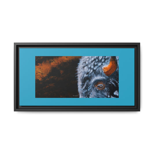 Storm Bison, Framed Matte Canvas Art