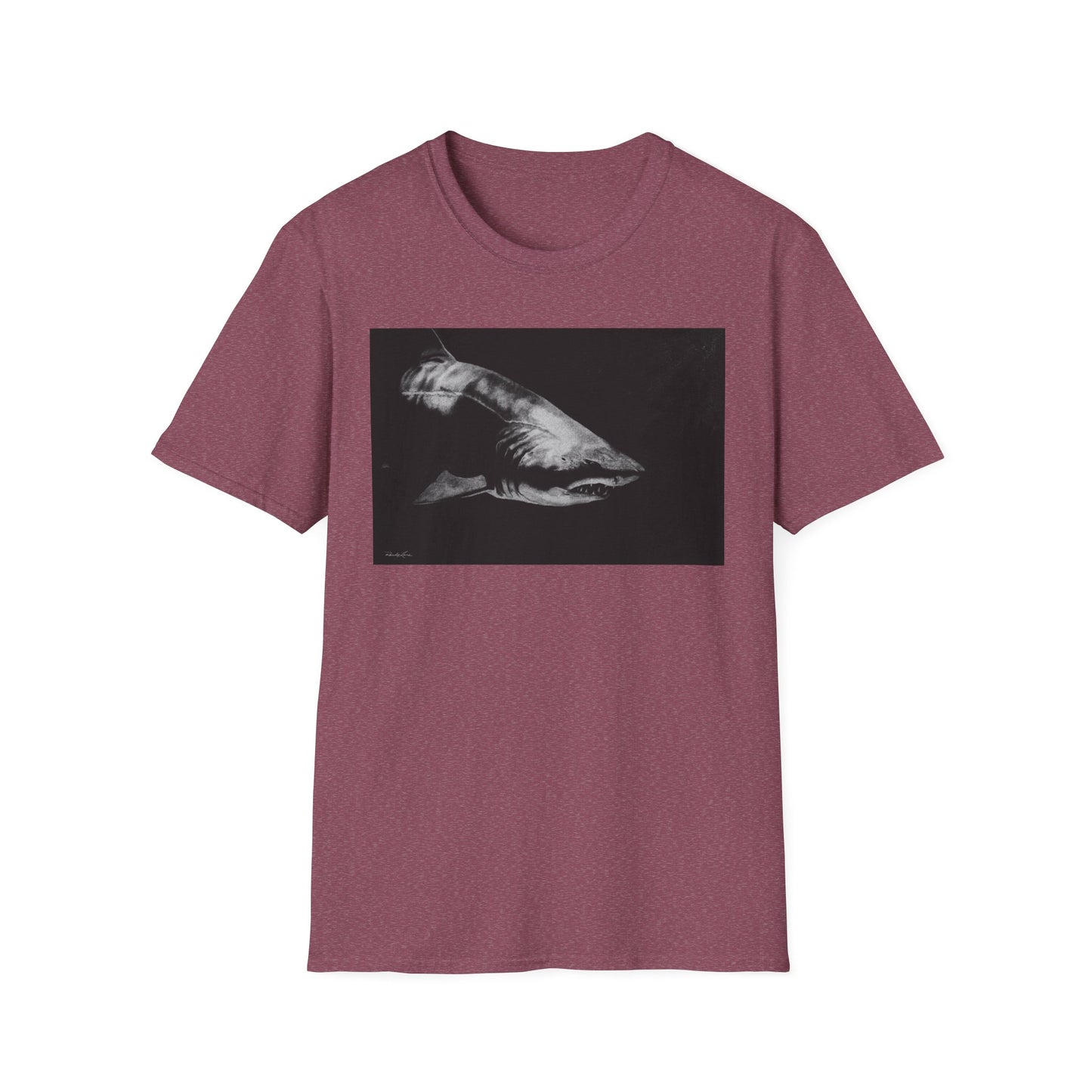 Below, Shark theme Unisex Soft T-Shirt