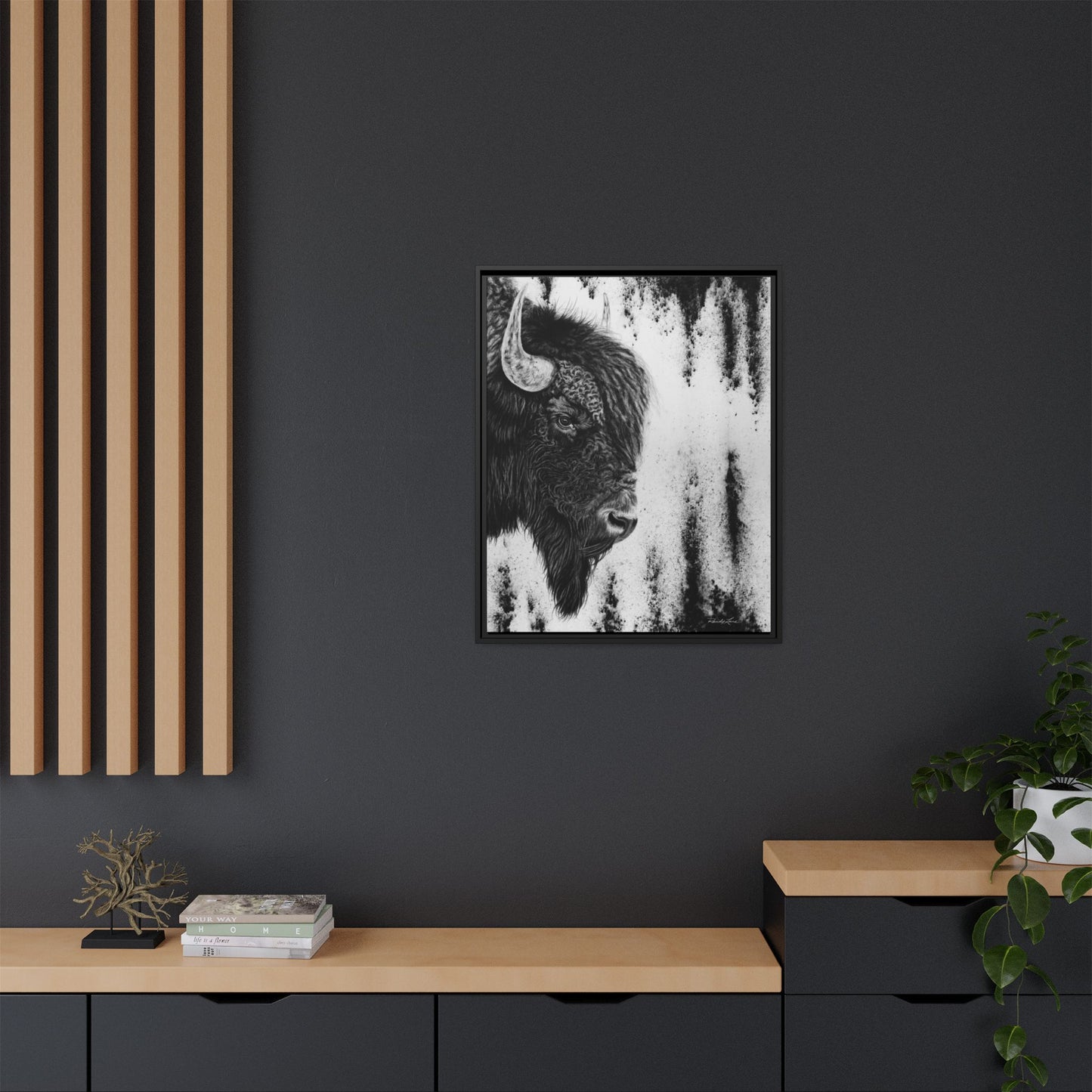 Pride, Framed Bison Canvas Art
