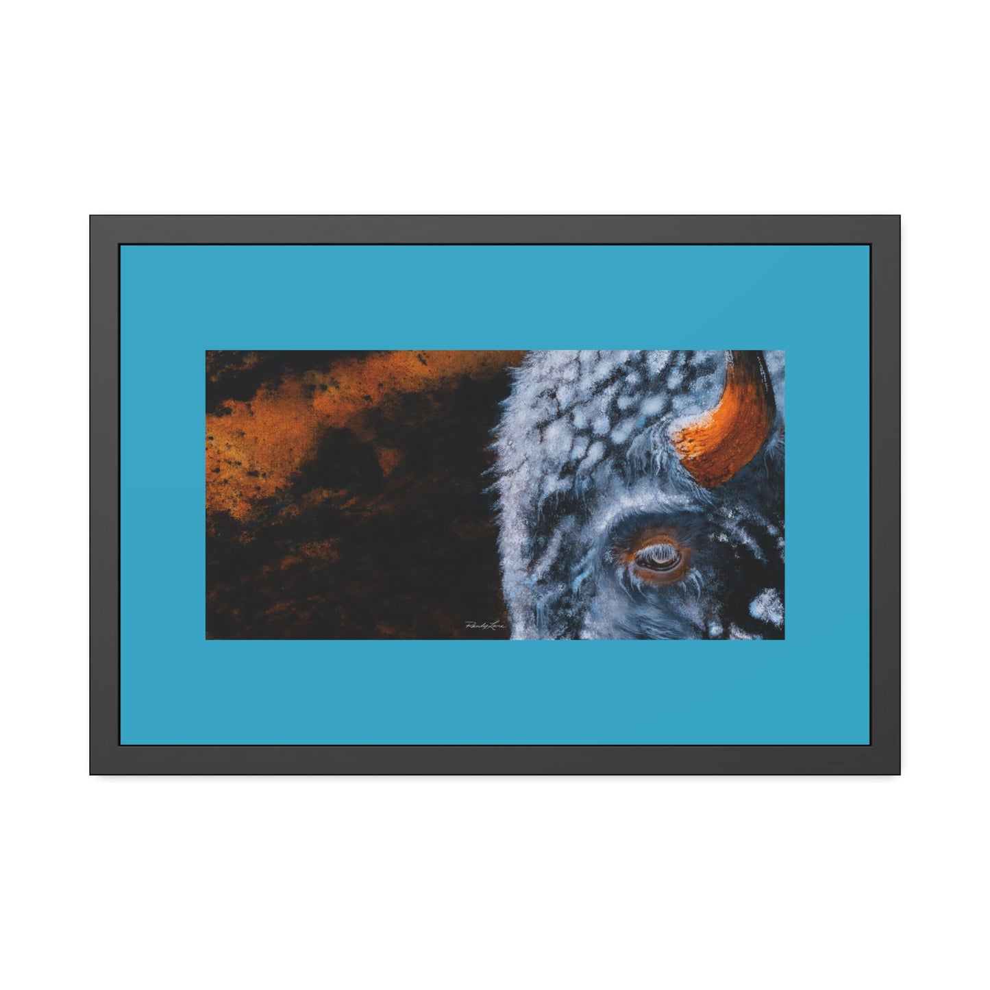 Storm Bison, Framed Fine Art Print