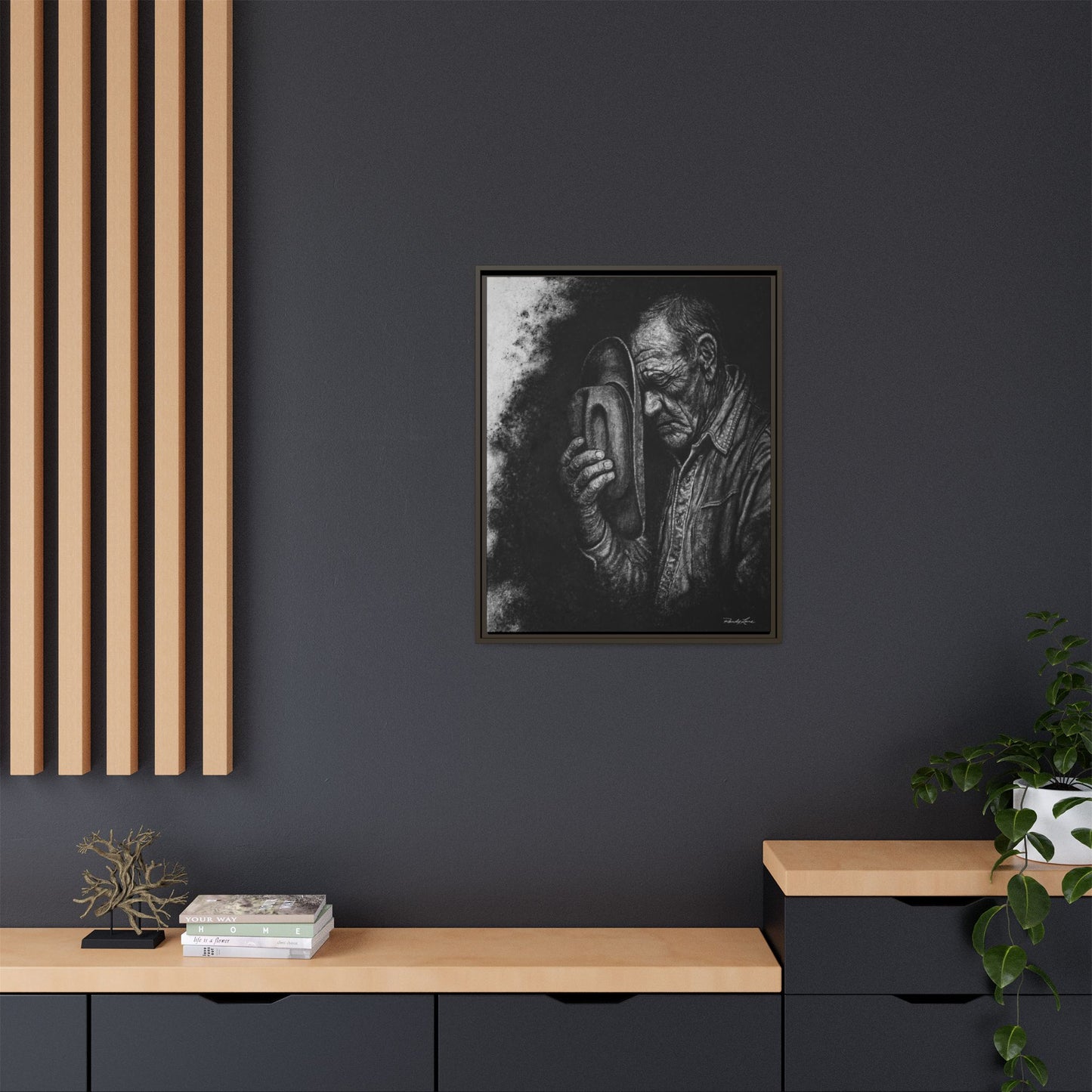 Cowboys Prayer.  Framed Stretched Matte Canvas Art Print