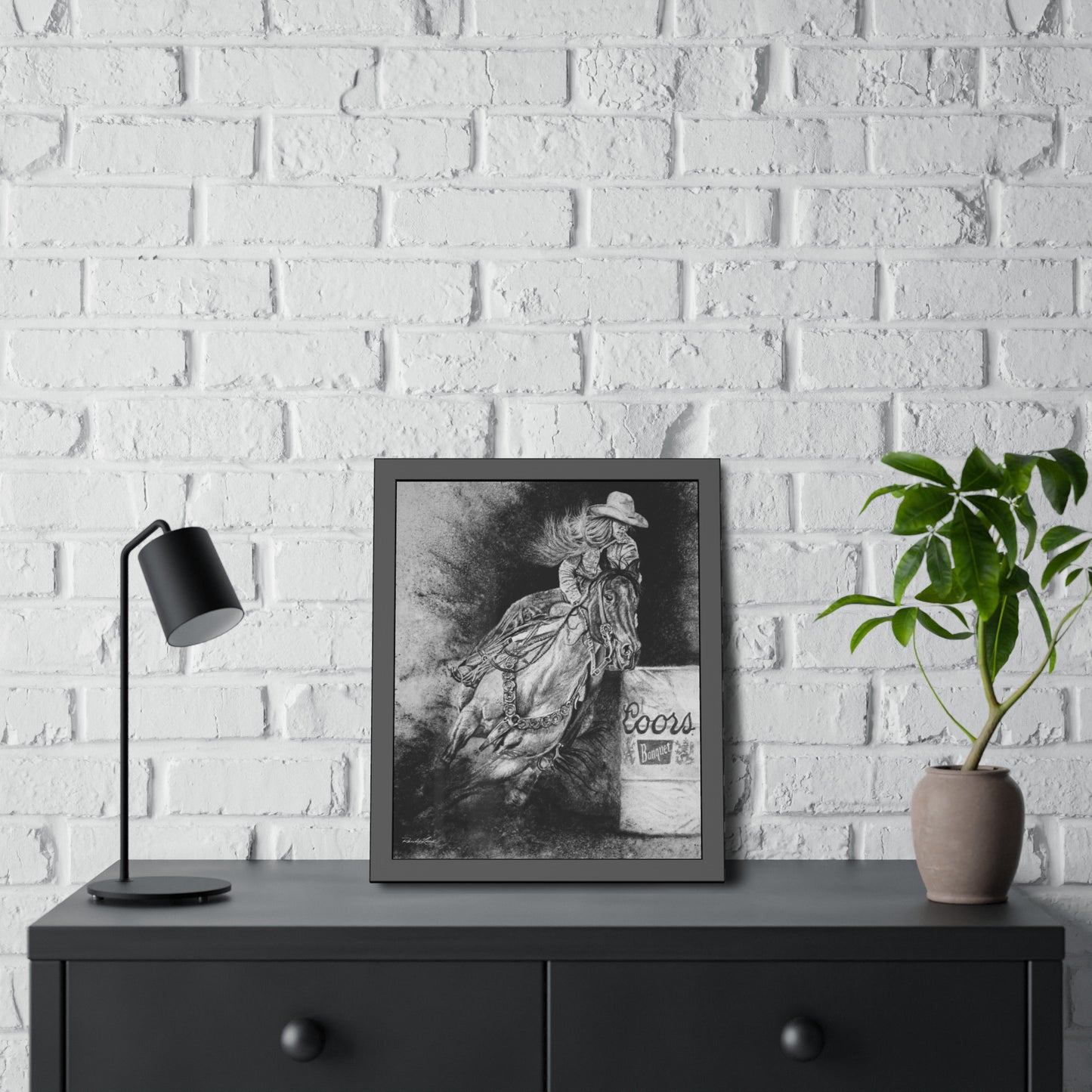 Sophie's Run. Rodeo Barrel Racer Framed Fine Art Print