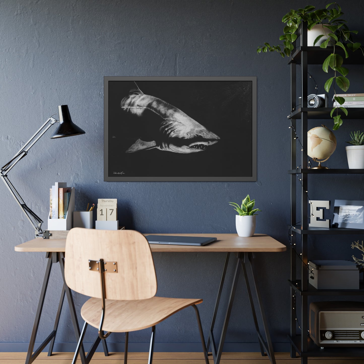 Below, Shark Framed Fine Art Print