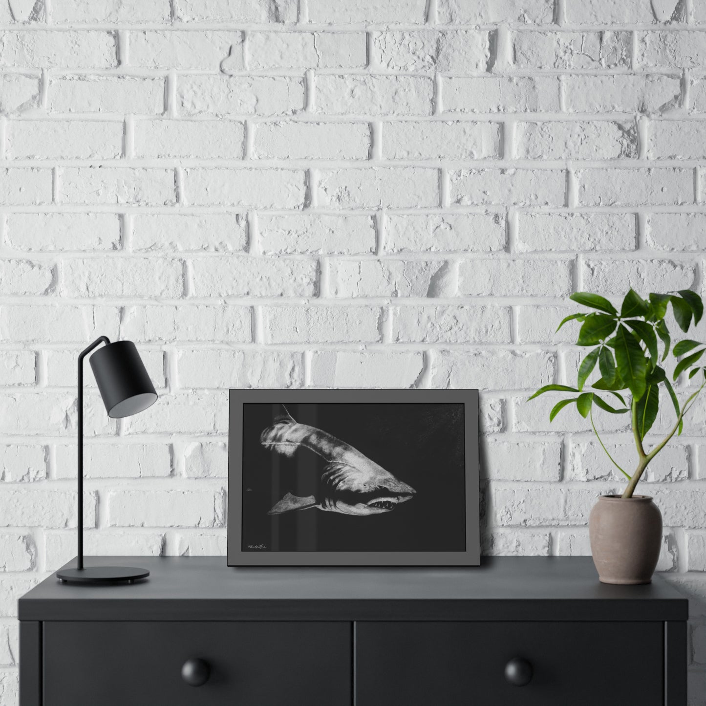 Below, Shark Framed Fine Art Print