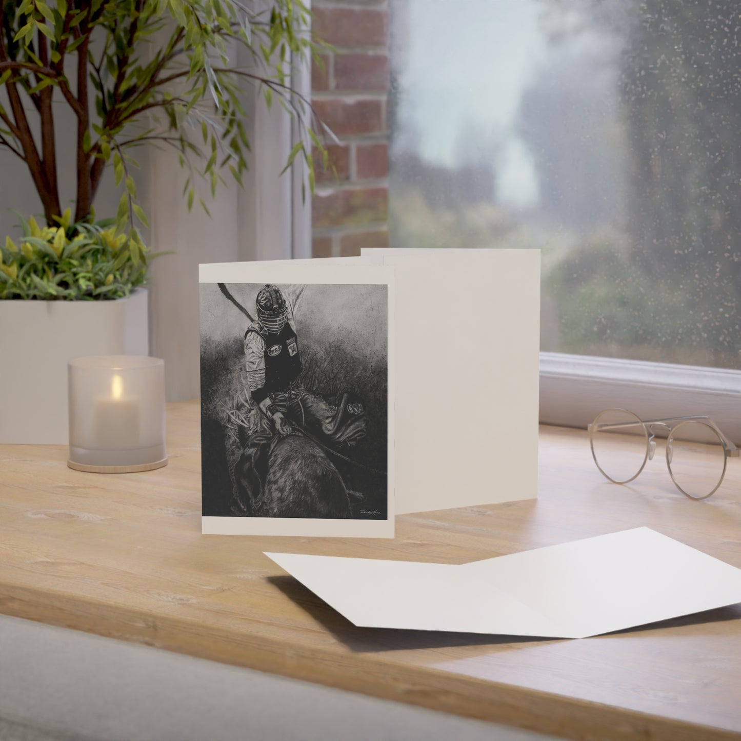 Gettin Frosty. Bull Rider Greeting Cards