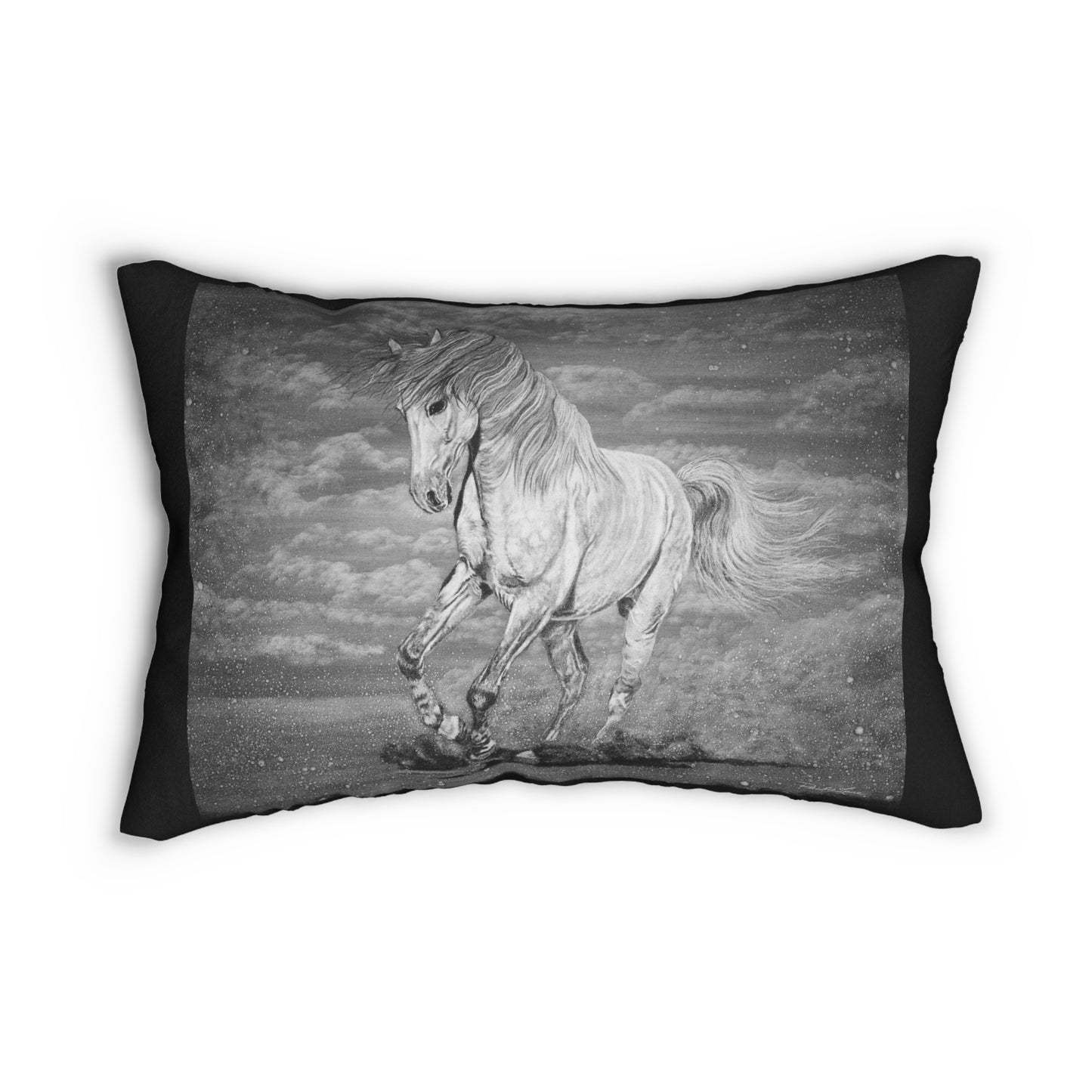 Equine Elegance. Prancing Horse Lumbar Pillow