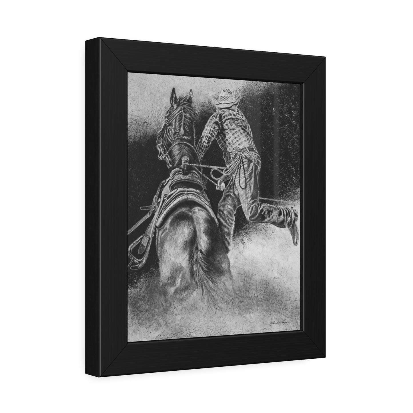 The Dismount. Steer Roper Framed Fine Art Print