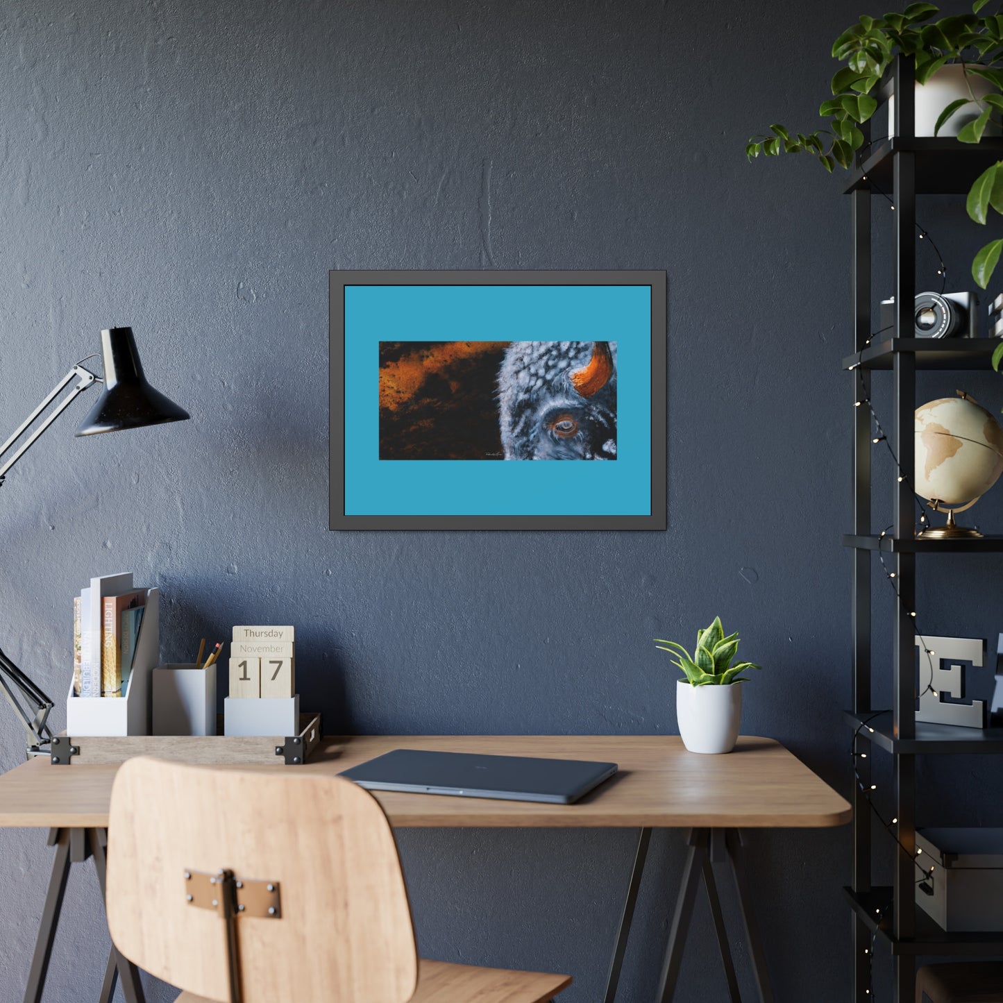 Storm Bison, Framed Fine Art Print