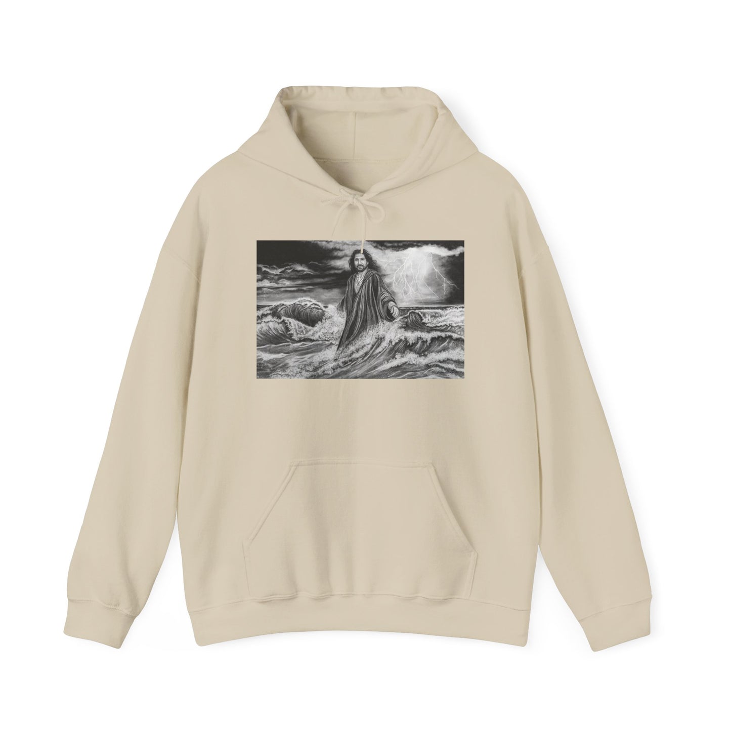 View from the Boat, Jesus Walking on Water Painting Hoodie Sweatshirt