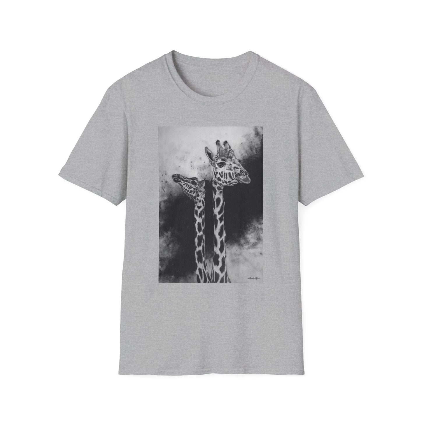 Grace in the Grassland, Giraffe Unisex Softstyle T-Shirt