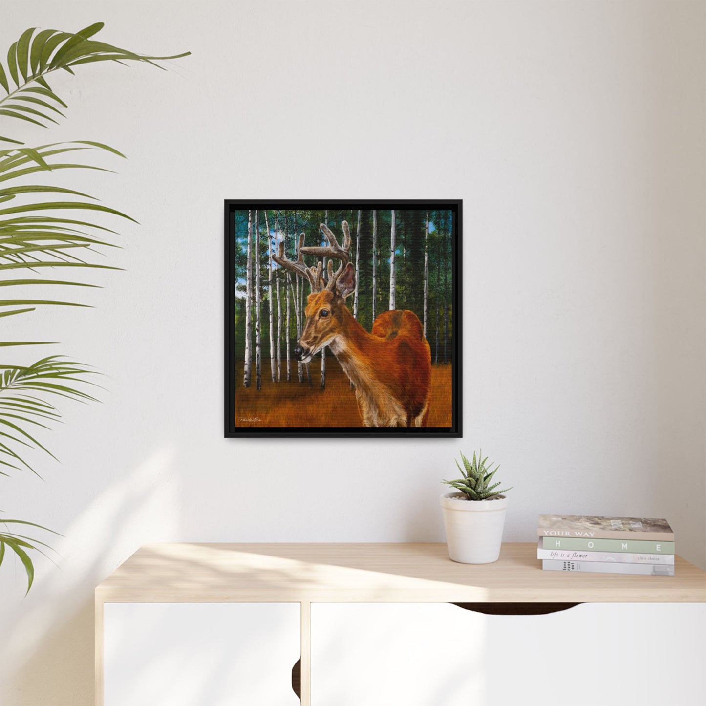 Velvet Crush, Framed Deer Canvas Art