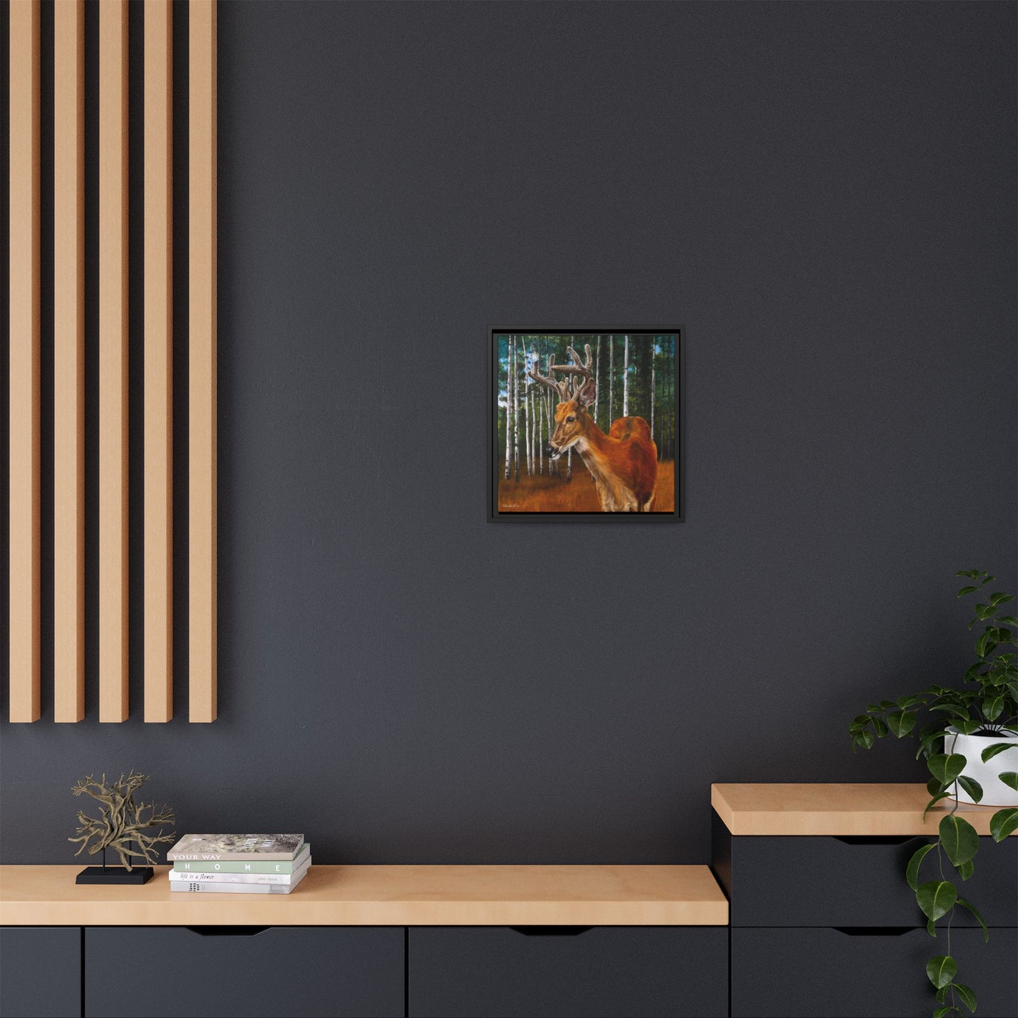 Velvet Crush, Framed Deer Canvas Art