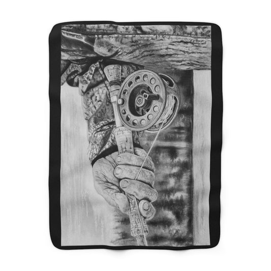 Therapy, Cozy Sherpa Fleece Blanket for Fishing Enthusiasts