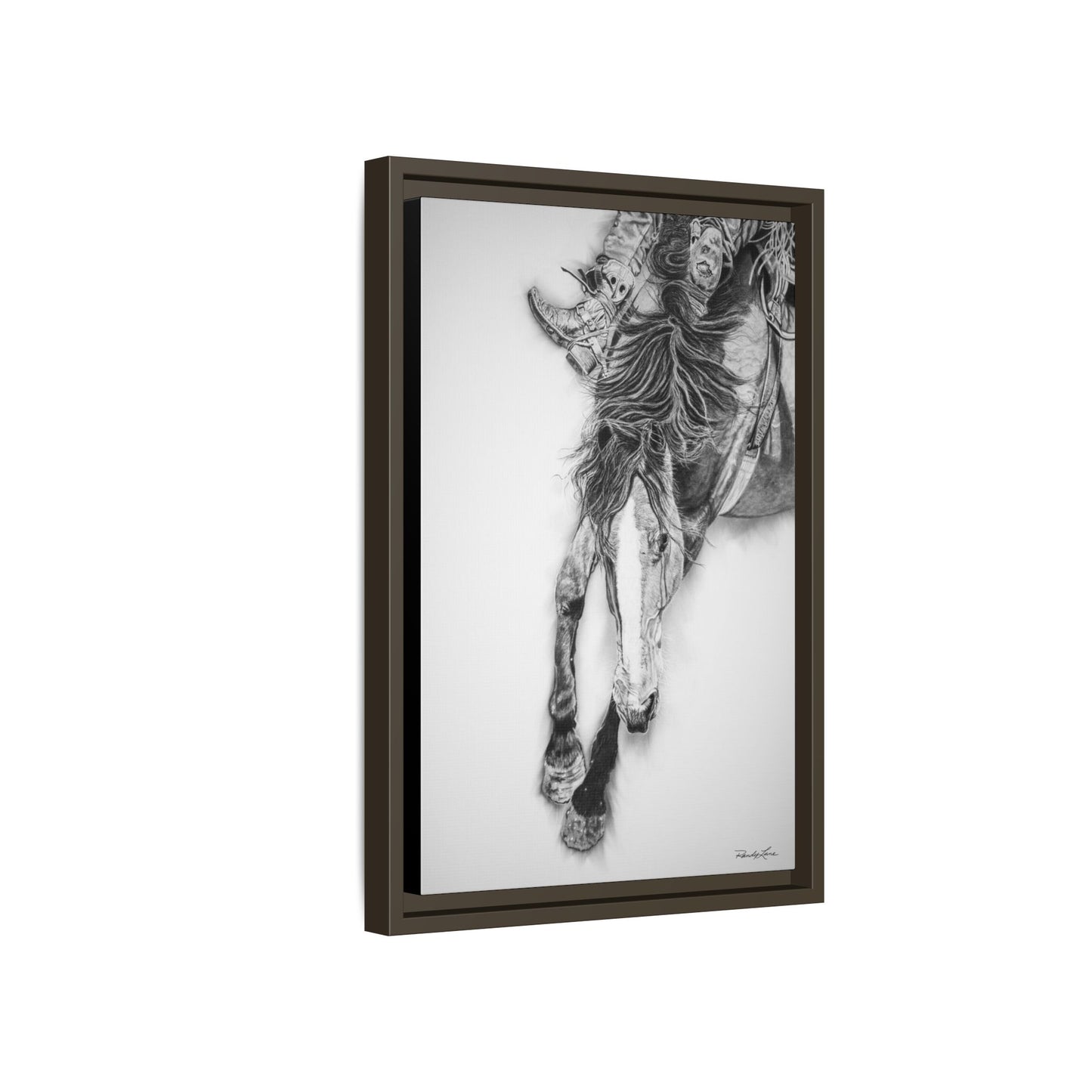 Crazy 8. Framed Stretched Matte Canvas Rodeo Art Print
