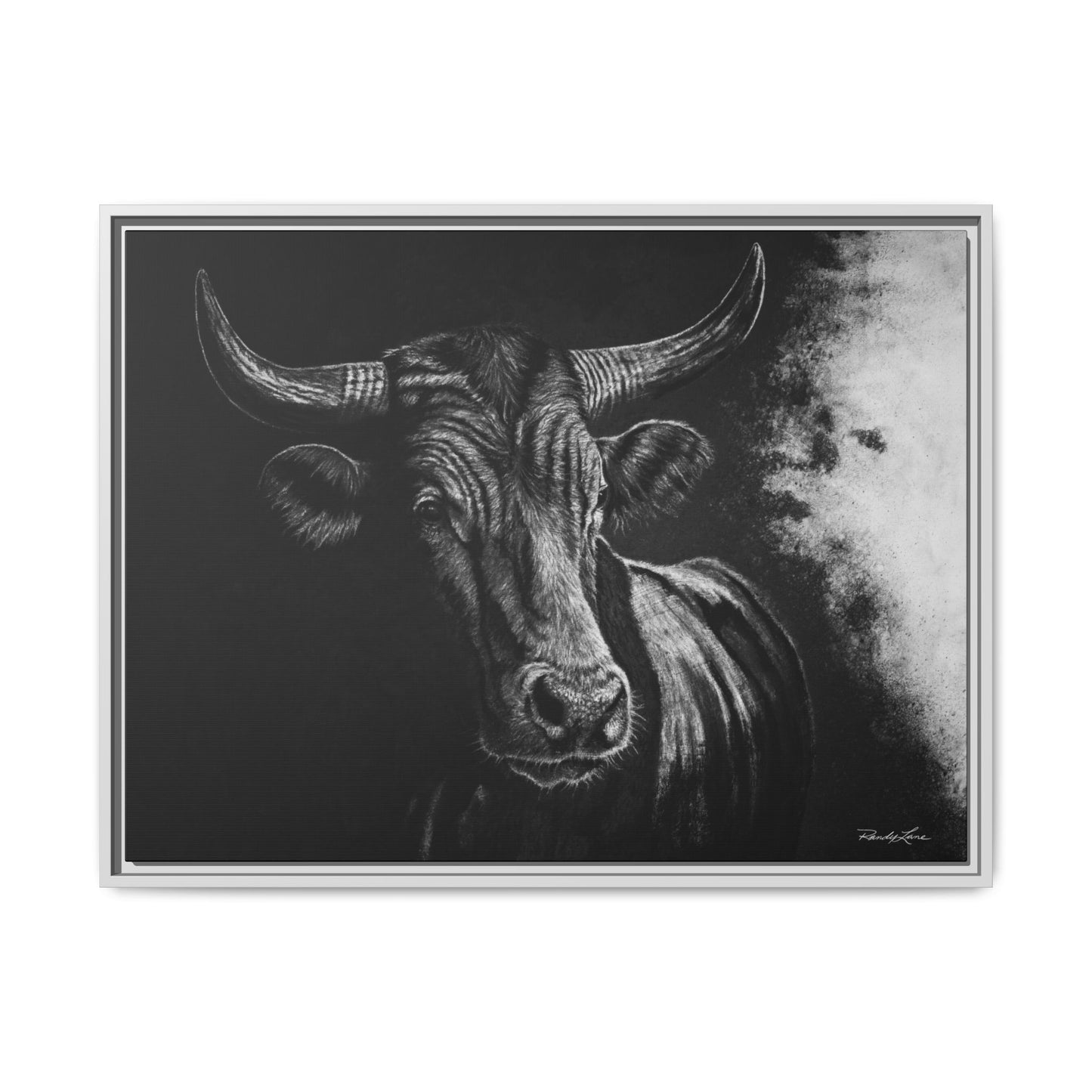 Stonebreaker. Bucking Bull Framed Stretch Matte Canvas Print