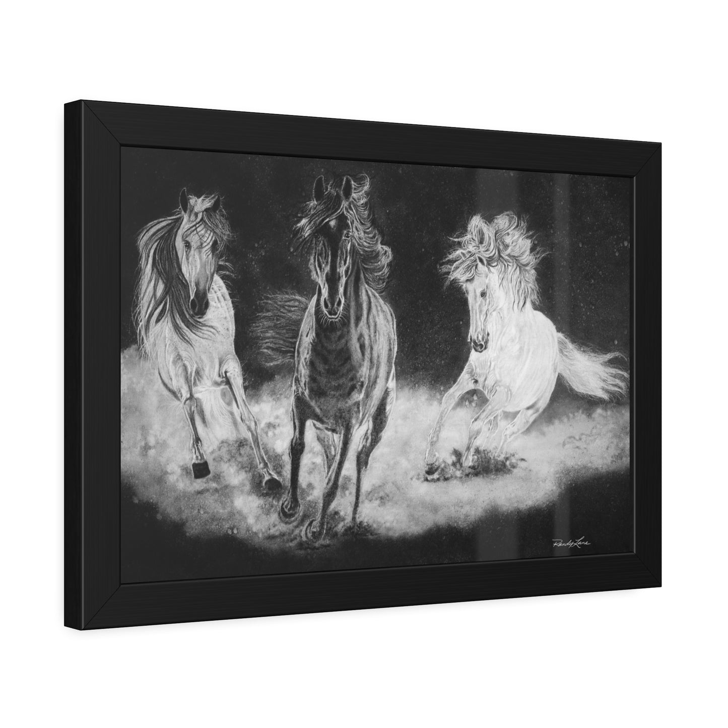 Midnight Run. Framed Fine Art Horse Print