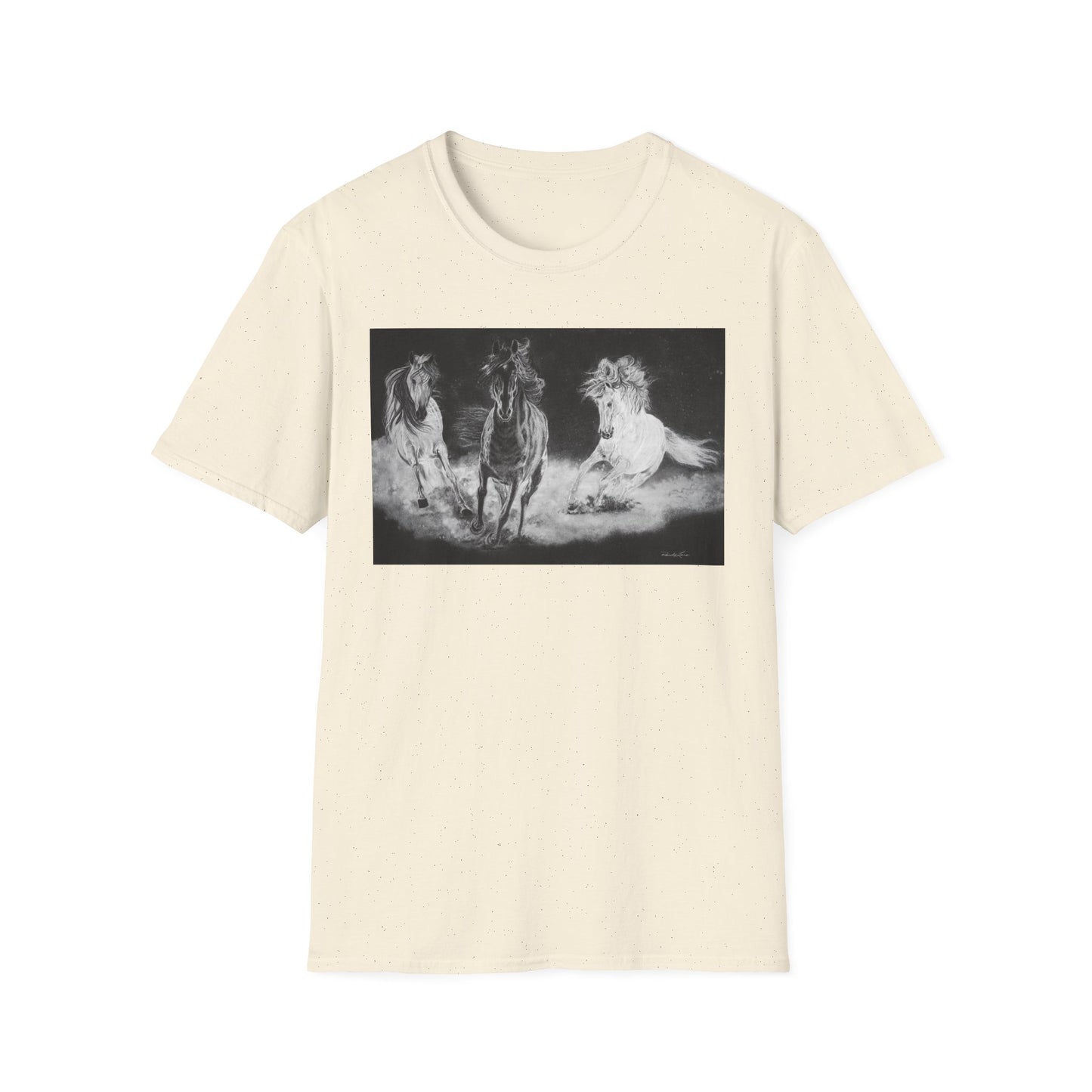 Midnight Run. Horse Graphic Unisex T-Shirt, Soft Cotton Shirt