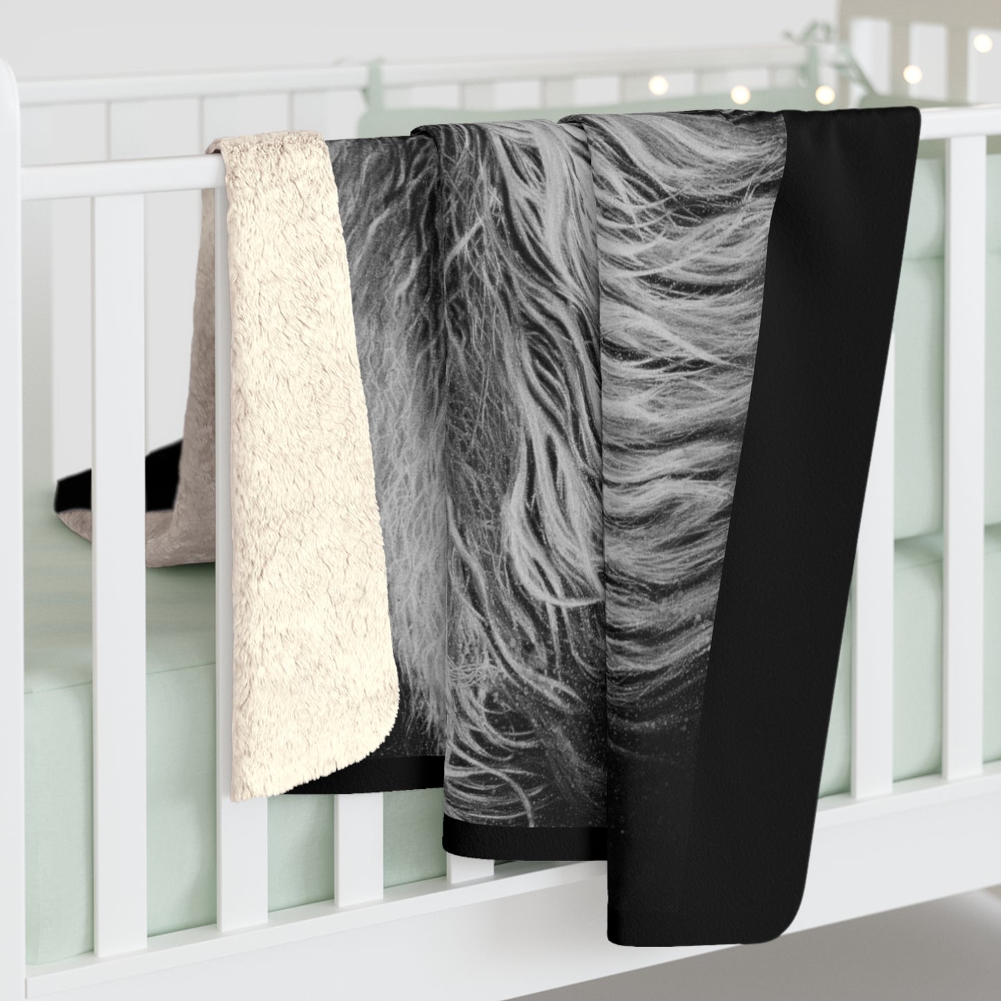 King of Cool, Luxurious Sherpa Fleece Blanket with Majestic Lion Design