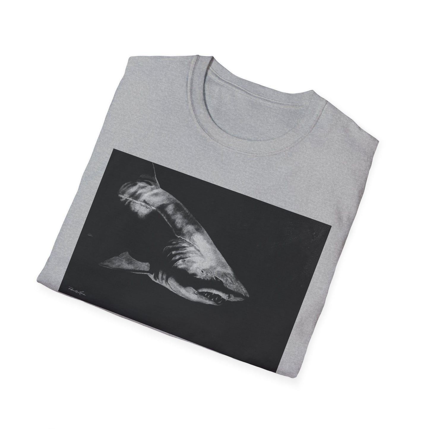 Below, Shark theme Unisex Soft T-Shirt