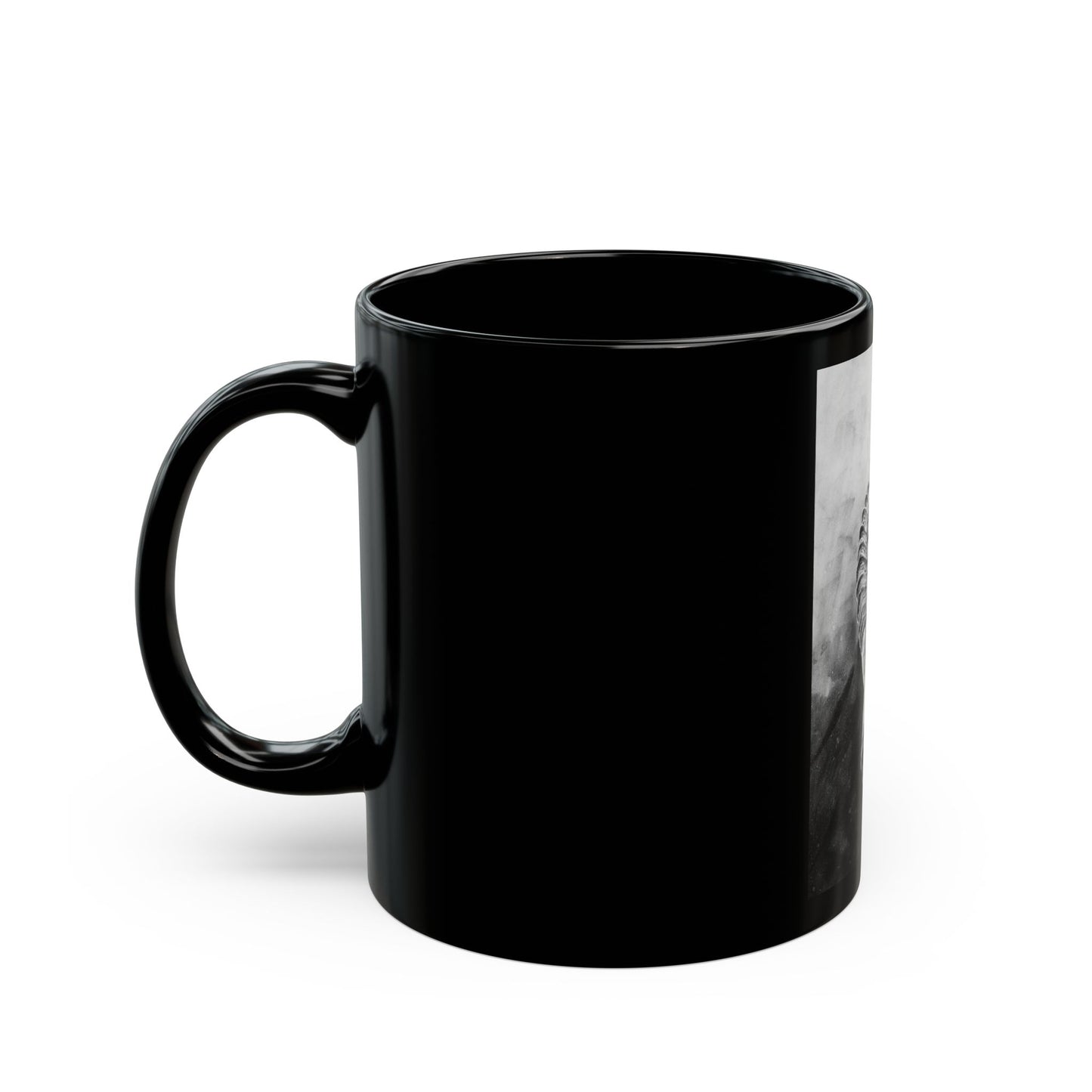 Apex, Handcrafted Black Mug with Alpine Mountain Goat Design