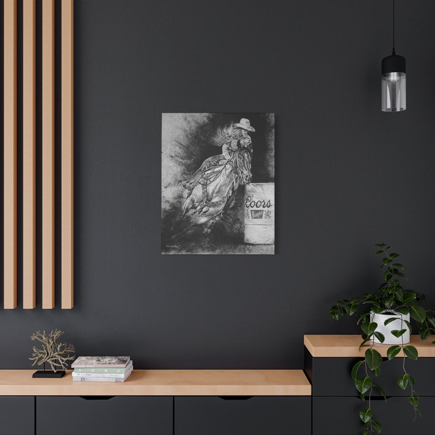 Sophie's Run. Rodeo Barrel Racer Art Stretched Canvas
