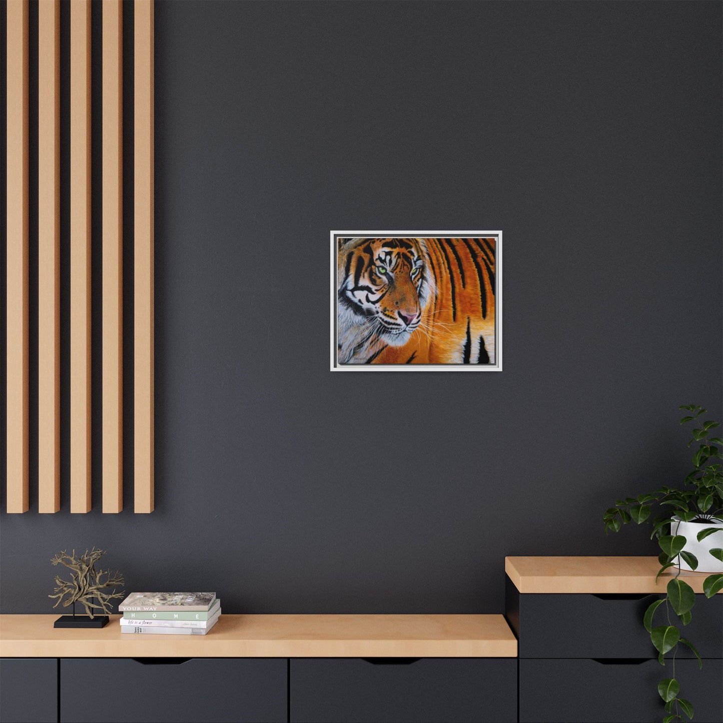 Tiger Stripe, Framed Tiger Canvas Print