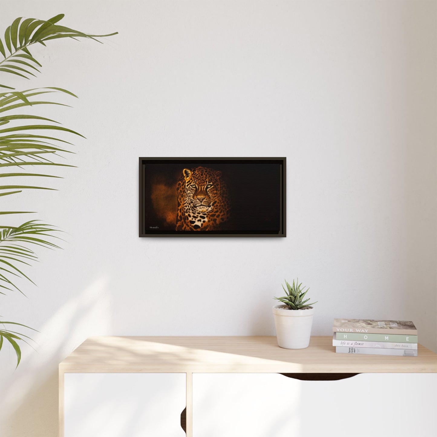 Shadow Hunter, Leopard Framed Canvas Art