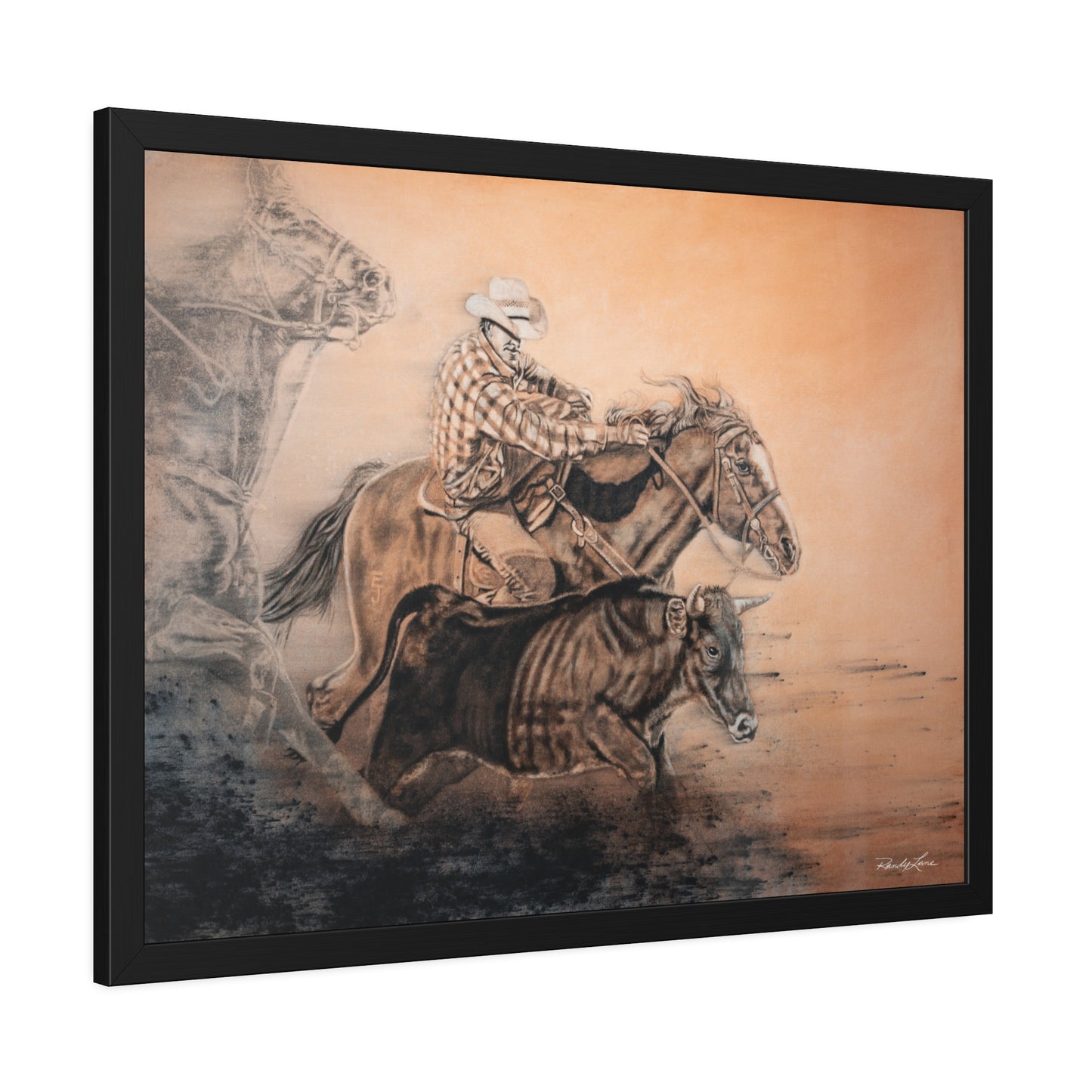 Get Some. Bulldogging Framed Fine Art Print