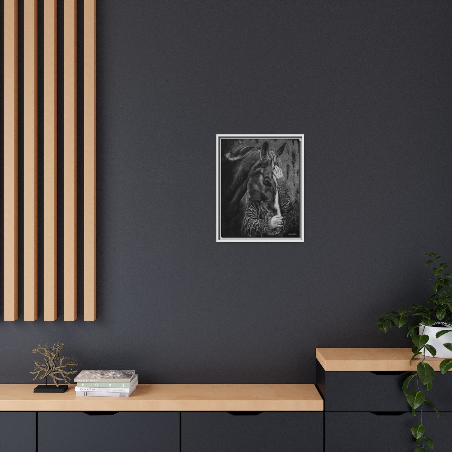 Secrets. Horse Lover's Framed Stretched Matte Canvas Print