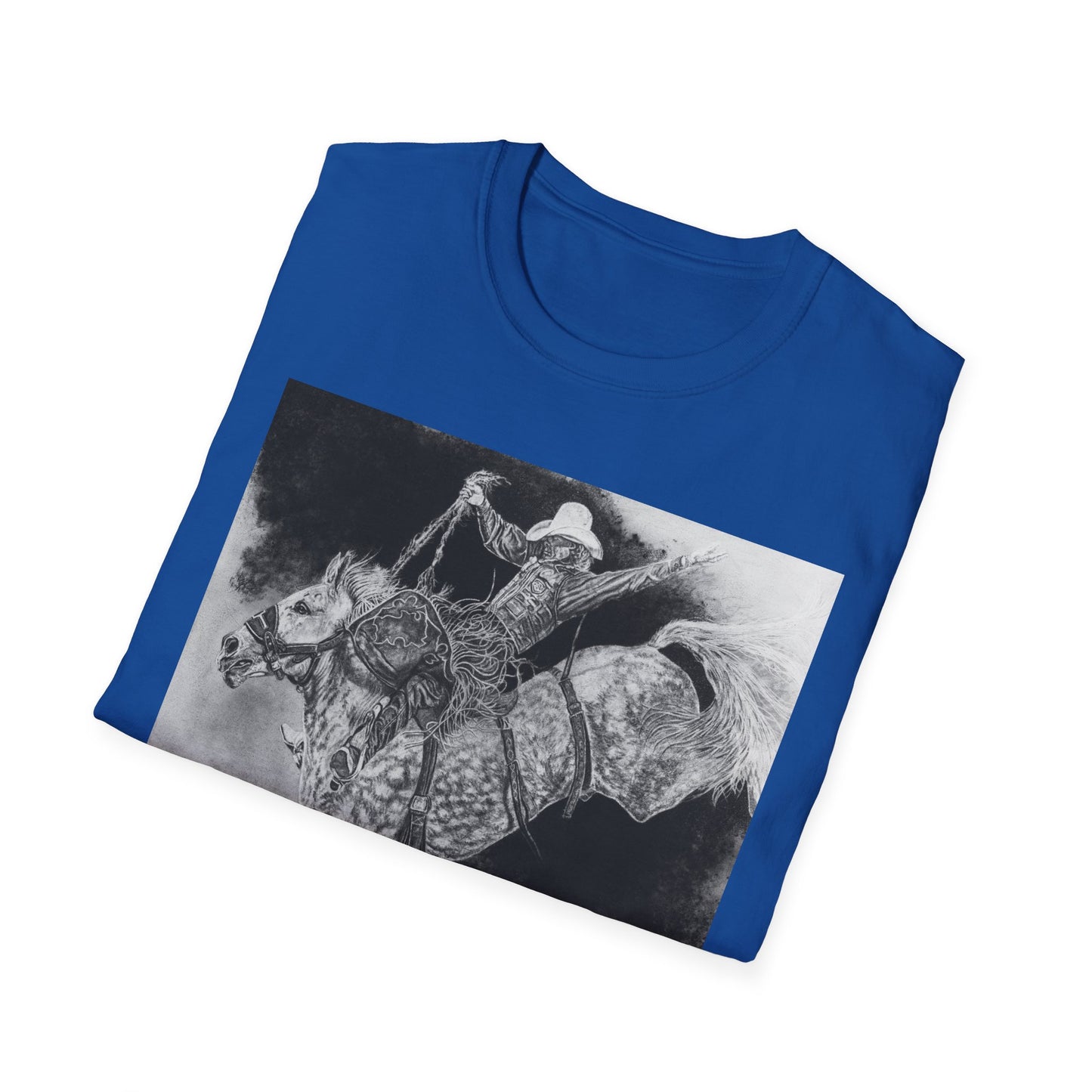 Big Grey, Rodeo Bareback Bronc Painting T-Shirt
