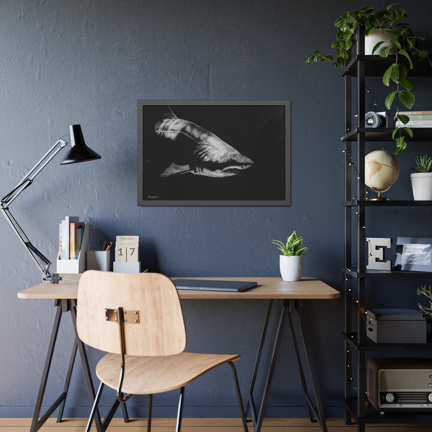Below, Shark Framed Fine Art Print