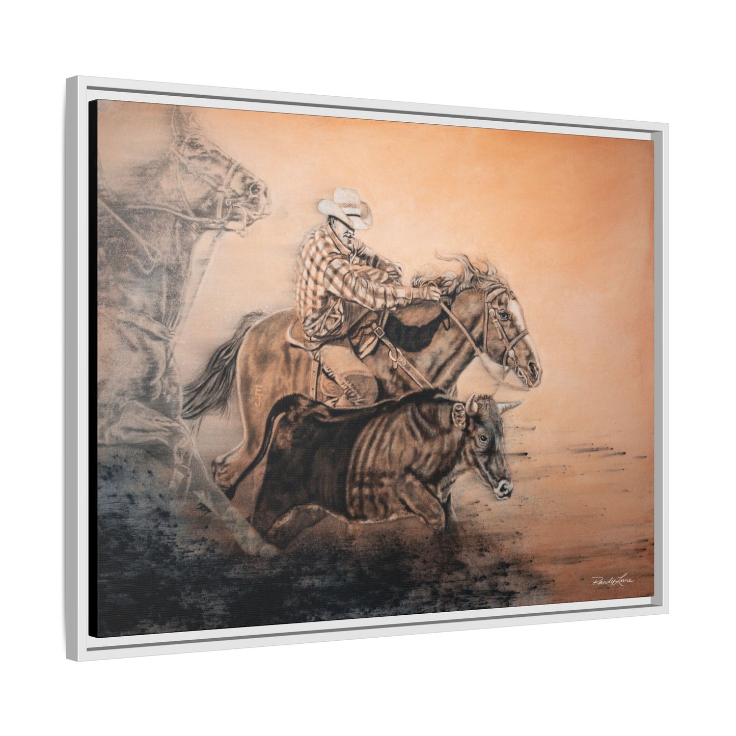 Get Some. Bulldogging Framed Stretched Matte Canvas Print
