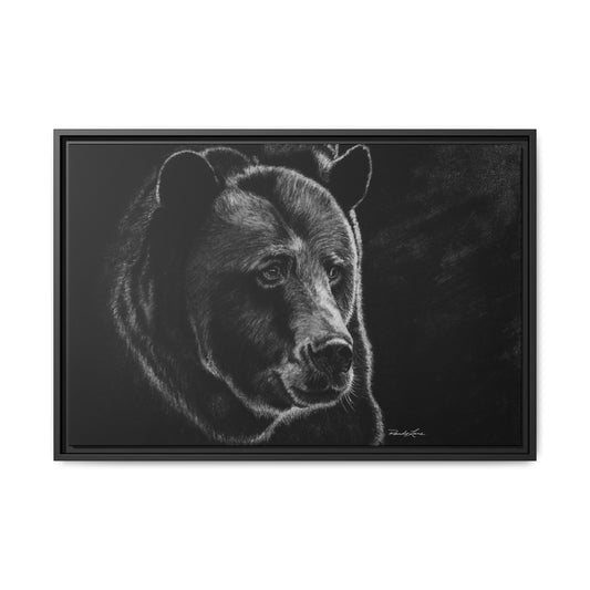 Dominance, Bear Portrait Stretched Framed Matte Canvas Print