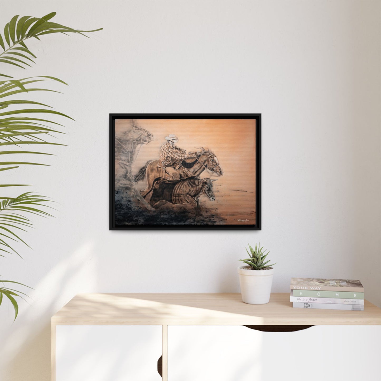 Get Some. Bulldogging Framed Stretched Matte Canvas Print